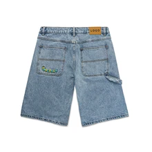 Y2K Light Blue Jean Vintage Carpenter Denim Shorts for Men Custom Work Jeans Shorts