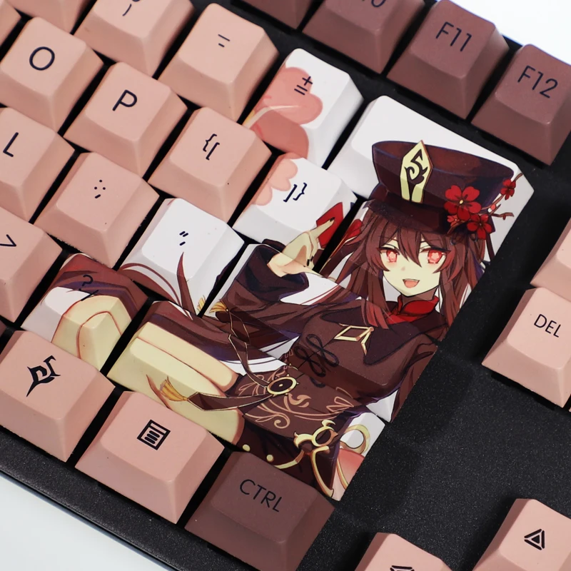 原神テーマ 胡桃 108キー PBT昇華転写 OEM/Cherry高さ 61/64/75/84/87