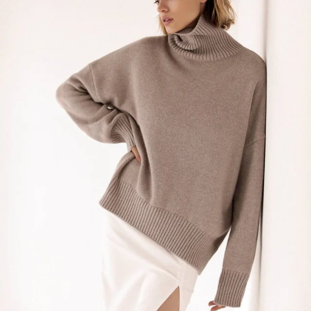 Customize Warm Winter Women Cashmere Sweater Cashmere Knitwear Plain ...