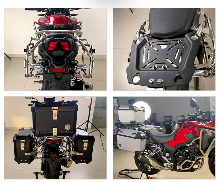 Motorcycle 304 Stainless Steel Luggage Rack Cargo Holder Tail Box Trunk