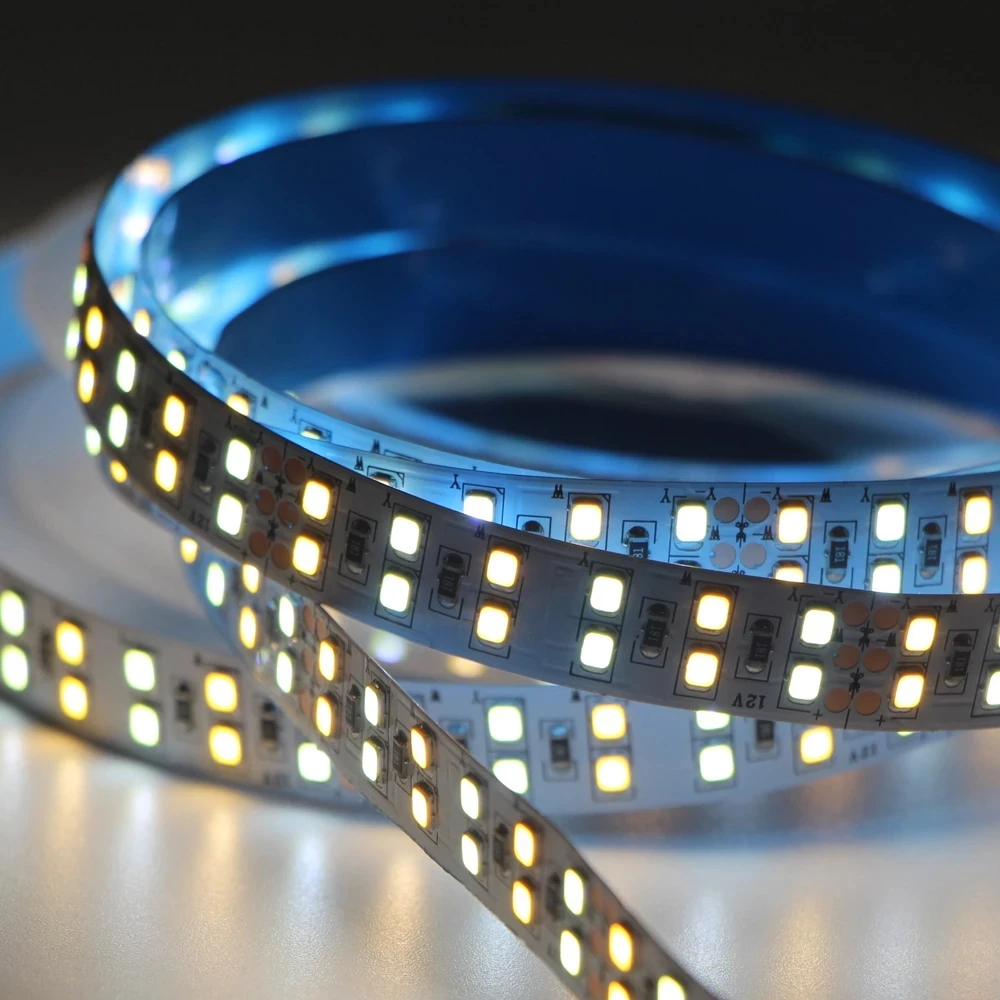 Super Bright Dot Free Cct Tunable 2ch Color Temperature 3000k To 6500k 95cri 90cri 25 Smd 1leds M 24v Led Strip Light Buy Tunable Range Rgbic Led Neon Light Cuttable Led Strip Light Product