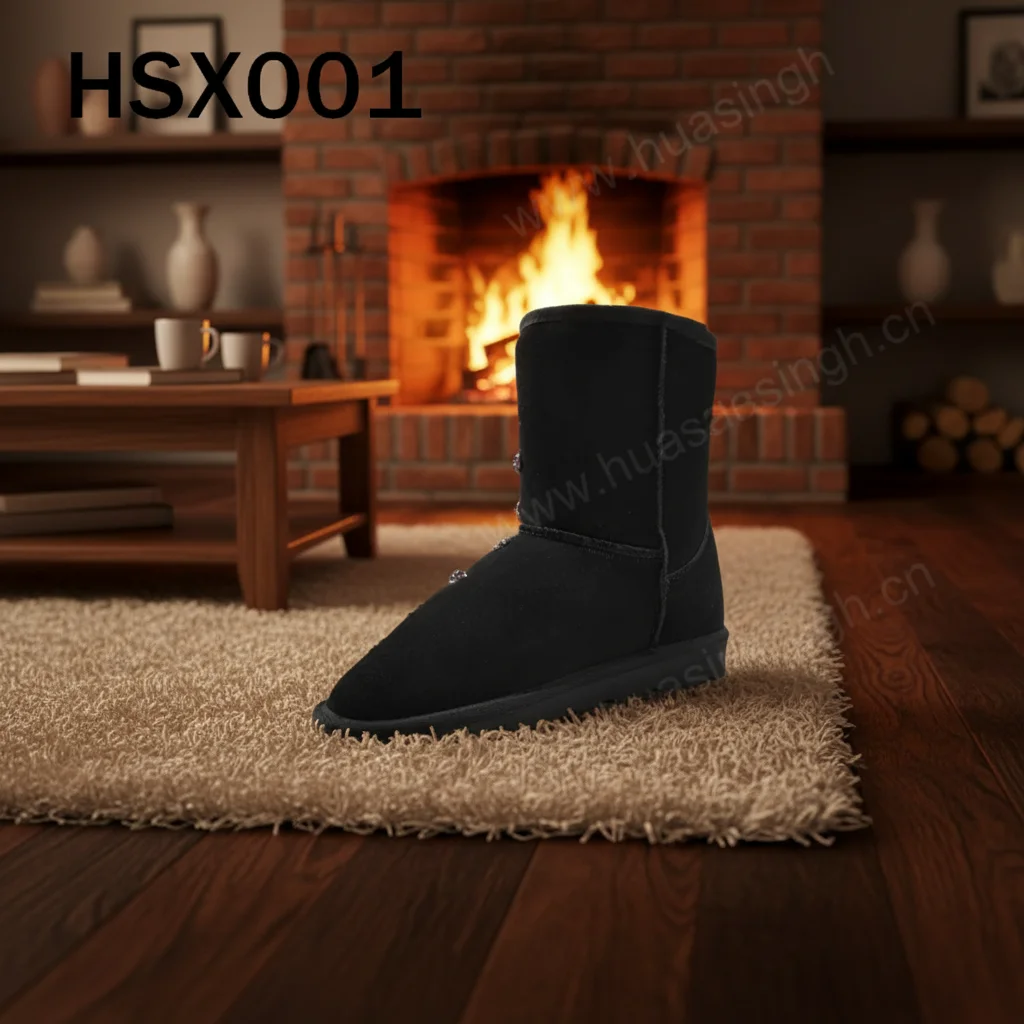 ZYF,Snowscape Viewing Durable Suede Leather Women Winter Boot Korean Market Popular Lady Snow Boots with Decorative HSX001