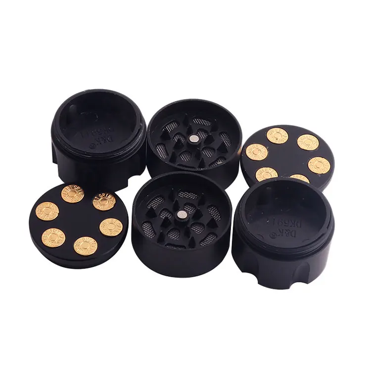 Hot Sales Small Custom LOGO 3 Parts Metal Grinders High Quality Zinc Alloy Mini Grinder 30mm Bullet Clip Herb Tobacco Grinder