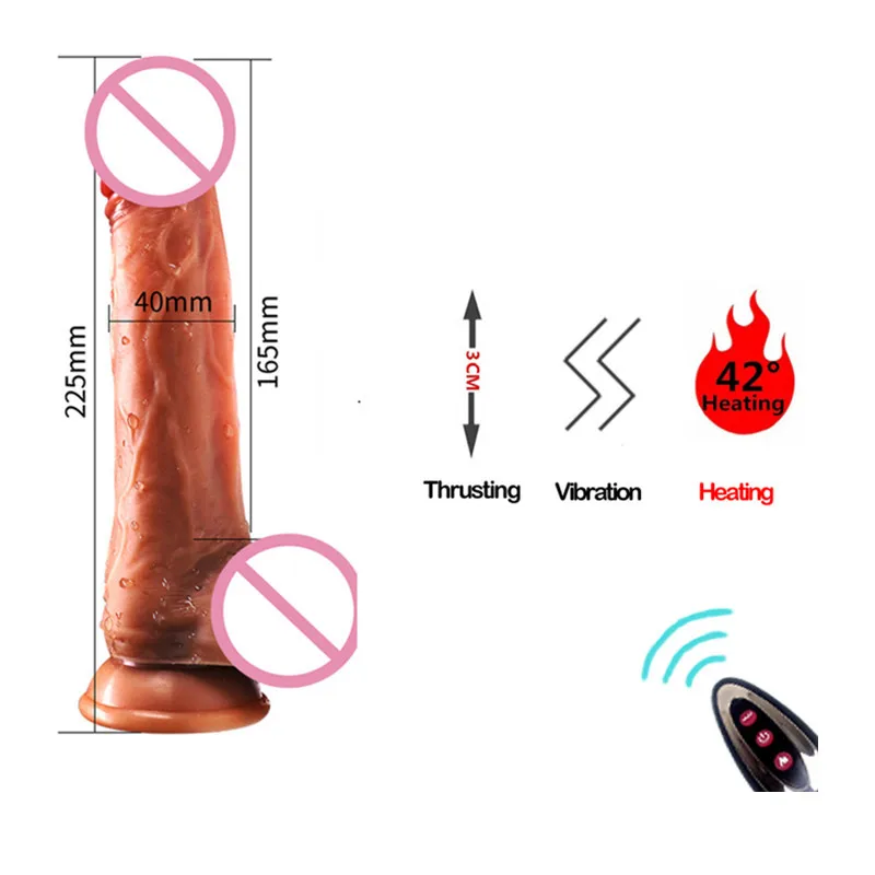 USB Remote Control Realistic Dildo Vibrator Silicone Big Artificial Penis Telescopic Thrusting Dildo Adult Sex Toy for Woman Bed