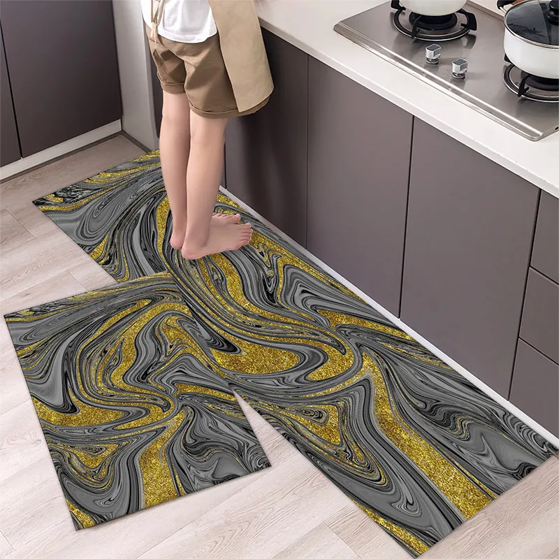 Kitchen Foot Mat Home Bedroom Living Room Doormat Entrance Door Room Rugs Non-slip and Washable Kitchen Carpet Set manufacture