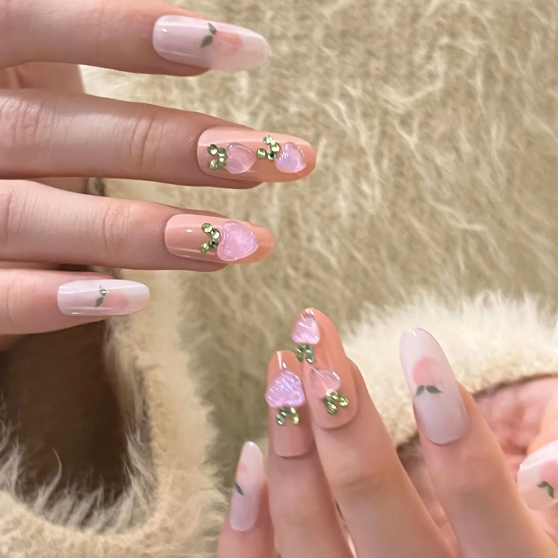 Little Ins Nail Art Peach Gem Wear a Red Book New