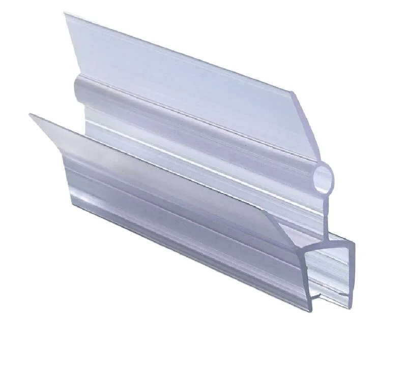 Sample Free Glass Shower Door Transparent PVC Waterproof Seal Strip Shower Sealing Strip Bottom Door for 4-6mm
