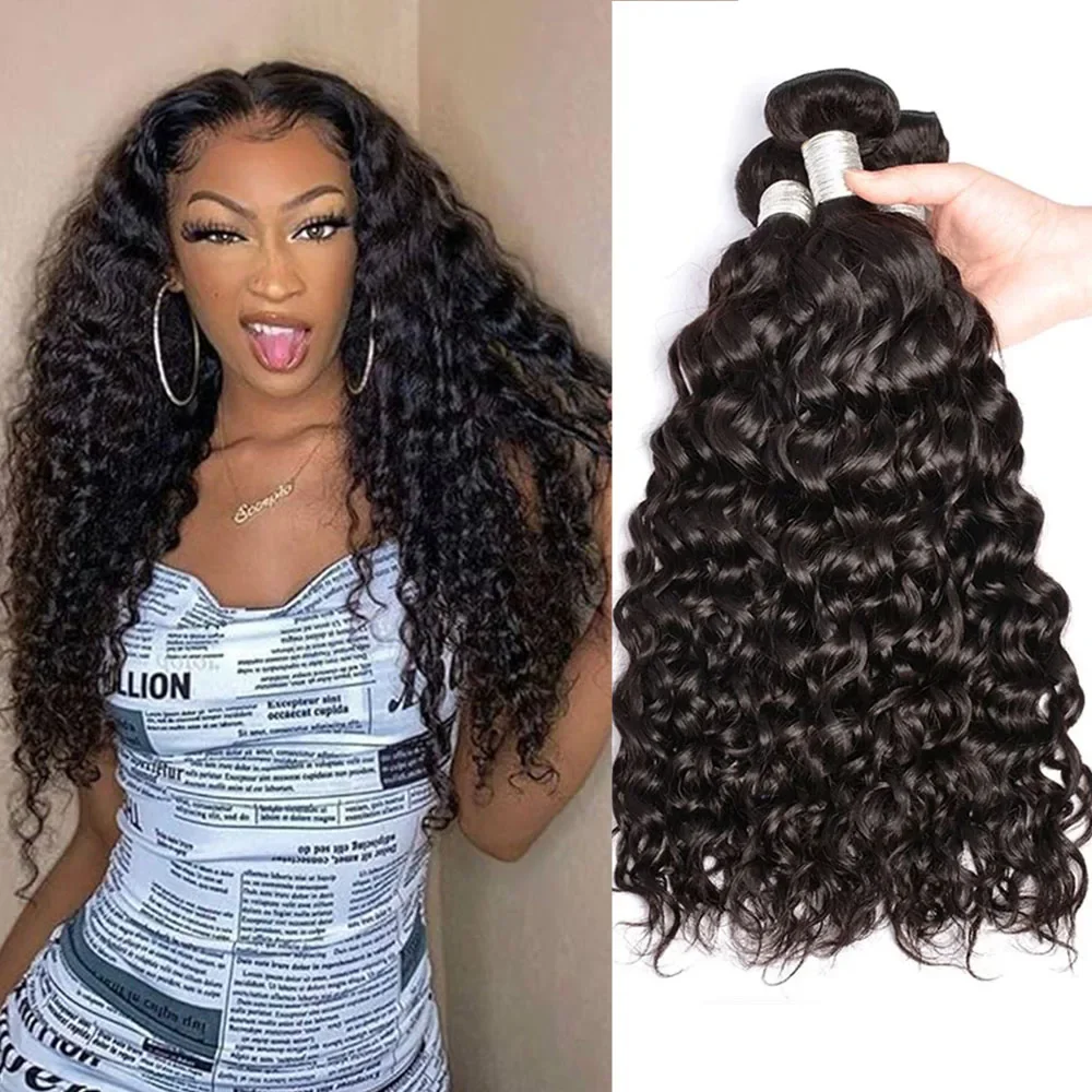 30 Inch Braziliaanse Water Wave Menselijk Haar Bundels VIPBeauty Water Wave Bundels Voor Zwarte Vrouwen Remy Hiar Extension 1Pcs 3Pcs Deal_voghion.com