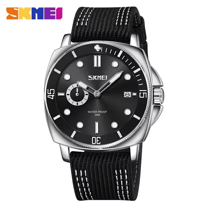 Skmei 9328 Men's Luxury Nylon Quartz Wristwatch - Waterproof