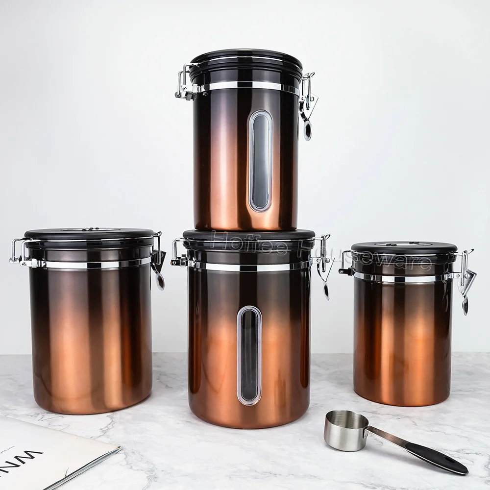 1000g Stainless Coffee Bean Canister Storage Container - Image 9