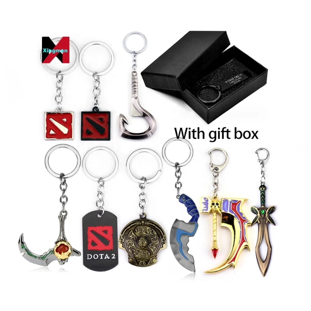Factory Metal Key Chain Game Vintage Dota 2 Logo Alloy Metal Pendant Keychain for Man Car