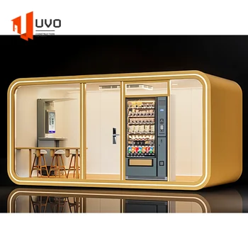 Luxury Modern Modular Prefabricated Prefab Mobile Cabin Self-Service Apple Store with Container Houses for Coffee and Shop Use