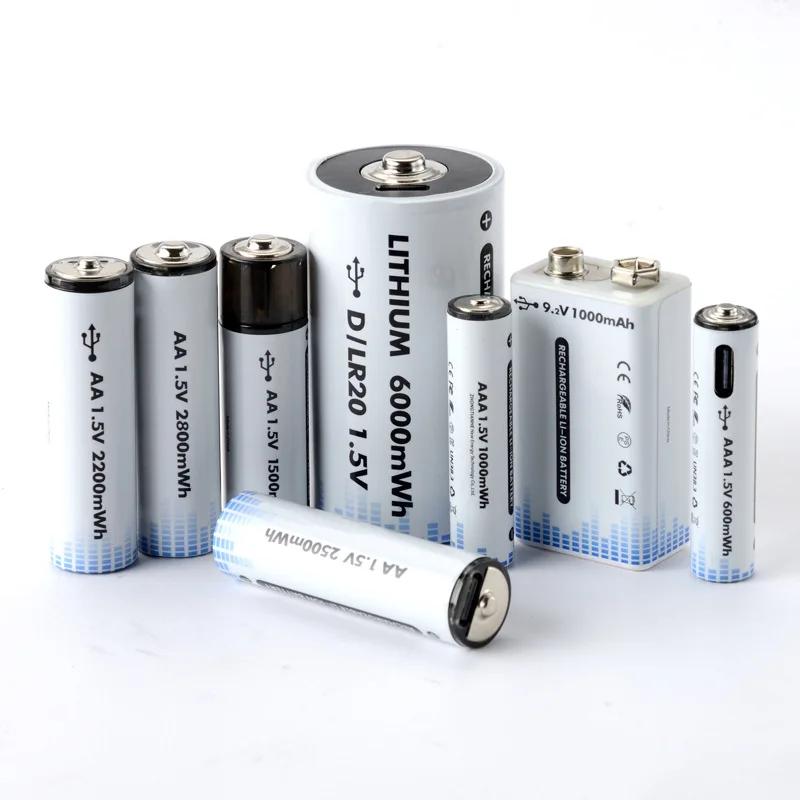 Hot Sale Portable Rechargeable Lithium Battery 9v 6f22 1000mah Usb Type