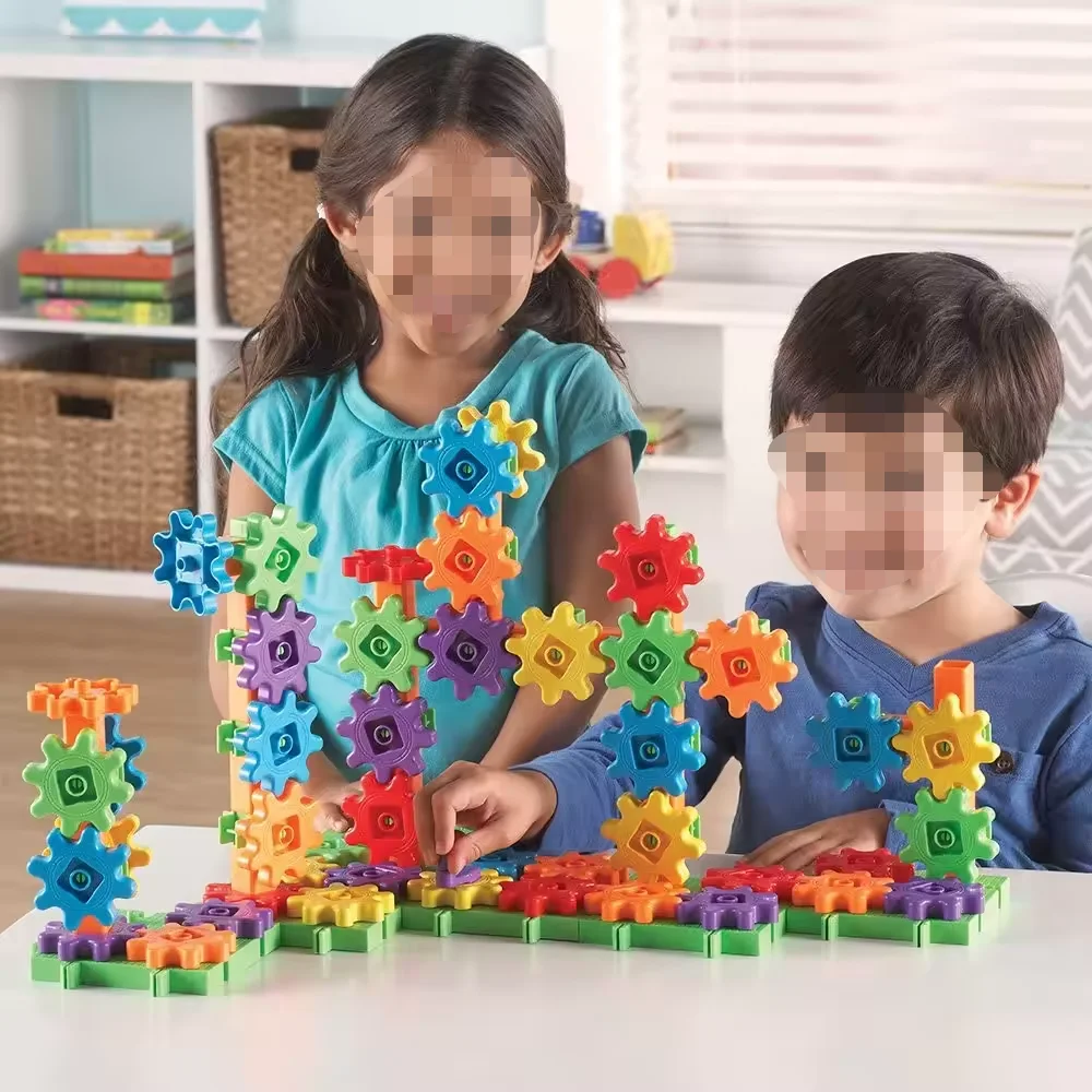 Little Engineers Building Blocks Kids Learning Block Resources Gears 100 Piece Deluxe Building Set STEM Construction Toy Set