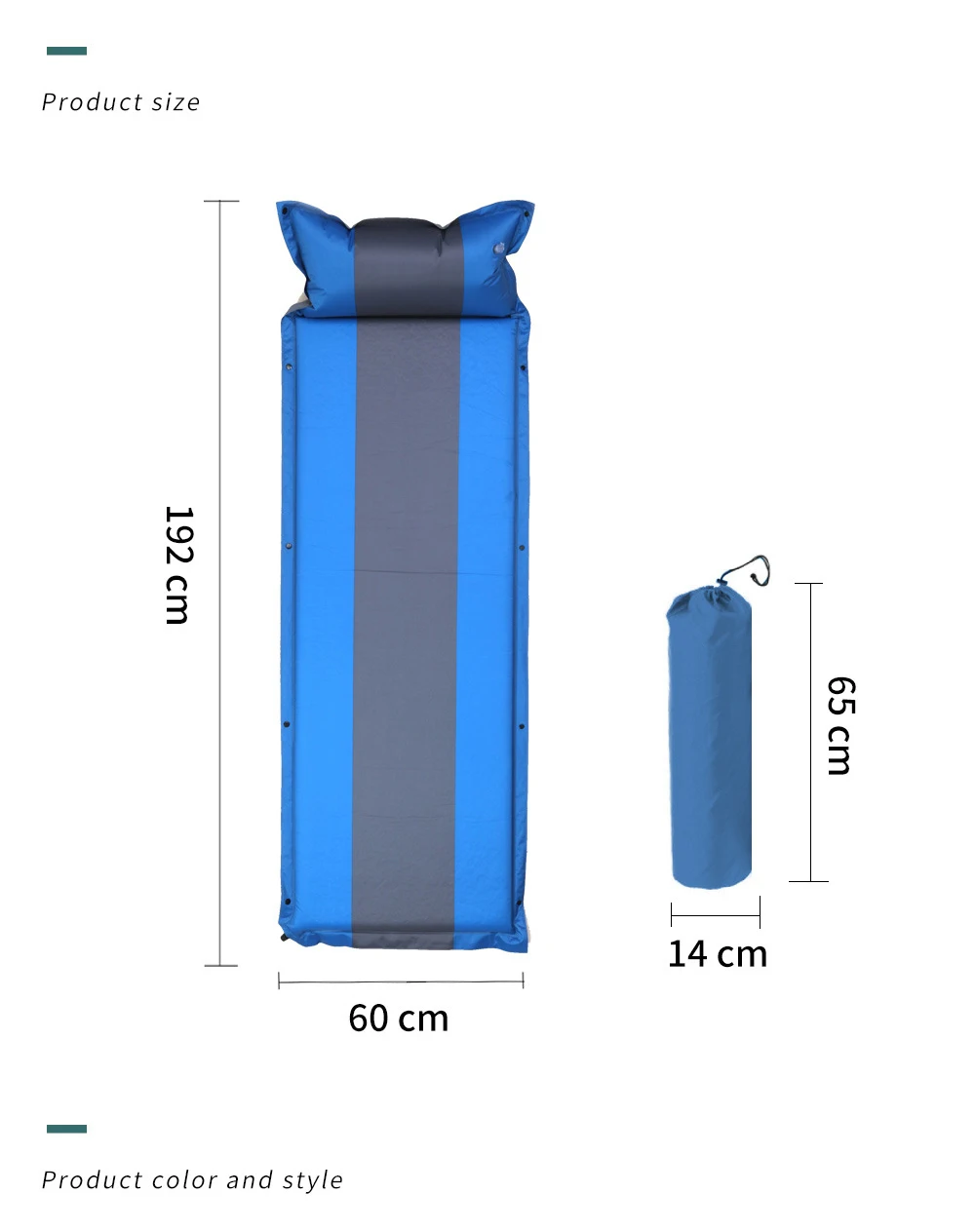 Self Inflating Sleeping Mat 5mm Thick Insulated Foam Lightweight