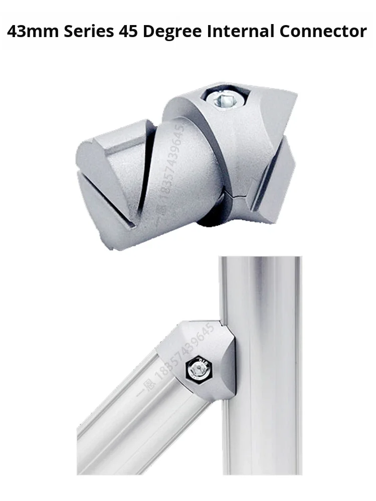 43mm Series 1000 Series 45 Degree Internal Connector Third Generation Wire Rod Aluminum Alloy Lean Pipe Connector Accessories