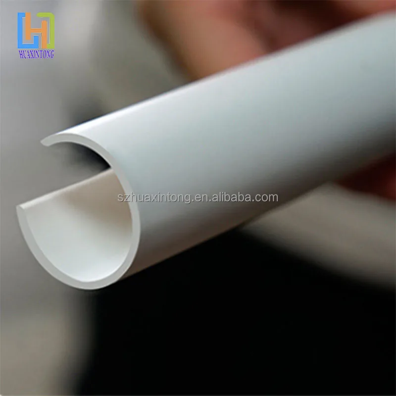 Extruded PVC Half Round Tube Plastic C  Shaped Pipe