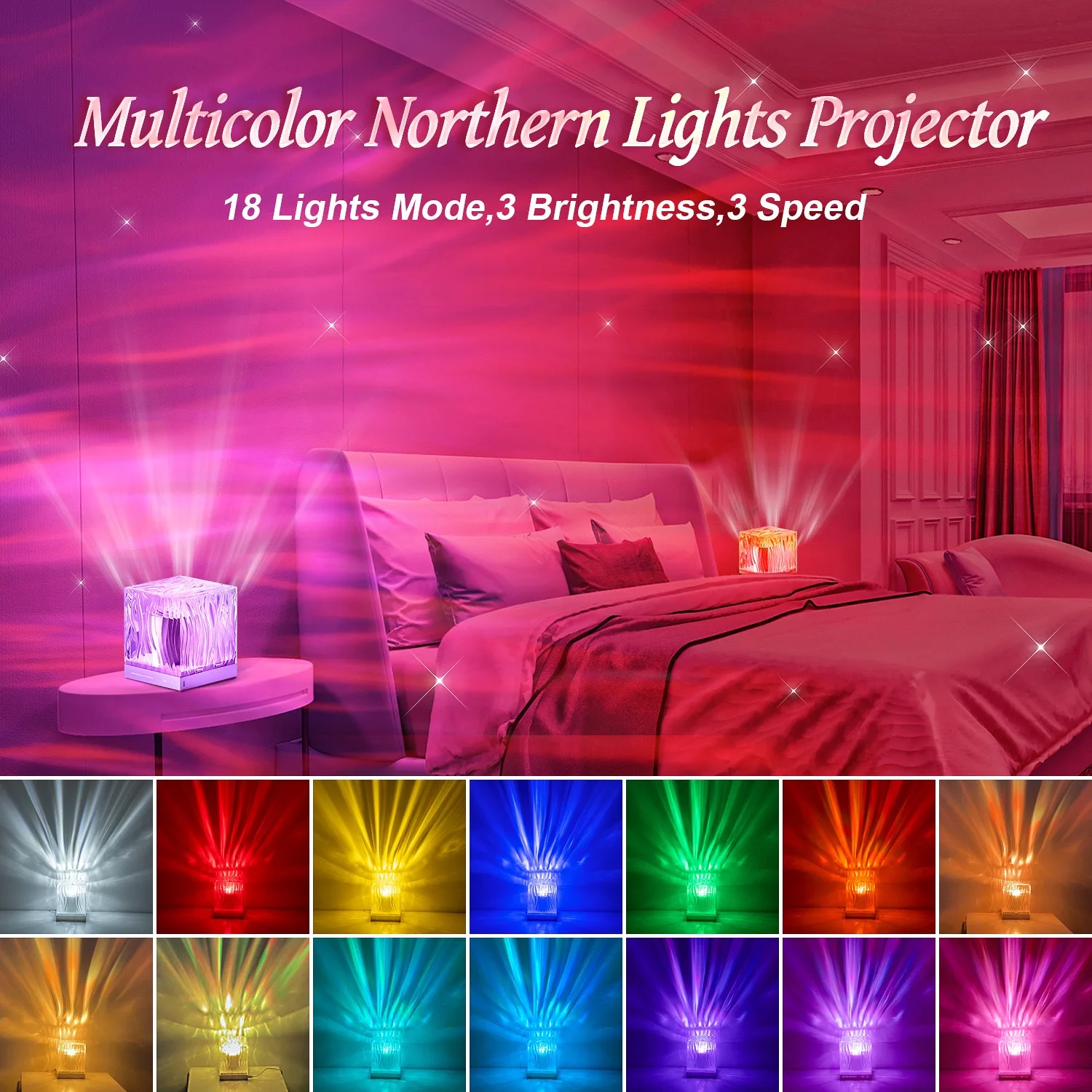 Bedside Starry Star Aurora Projector - 30000 Hours Lifespan