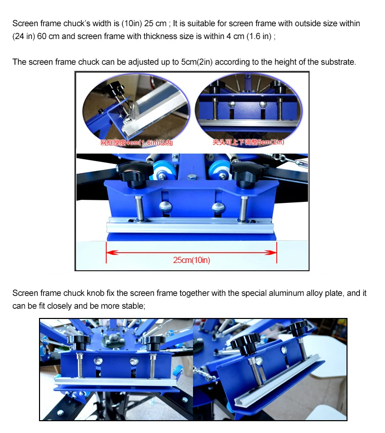 フロアタイプ4色4ステーションシルクスクリーンプリンターダブル