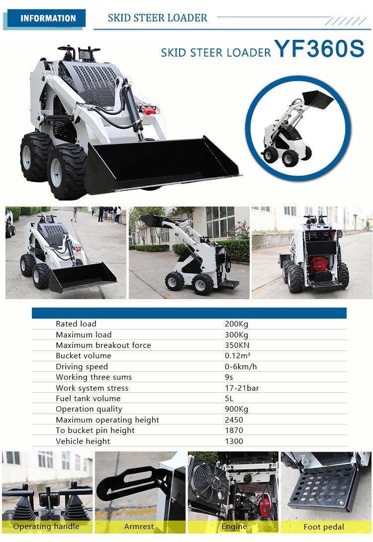 Free Shipping! 1ton 1000kg Infront China Skidsteer Dingo Stand On