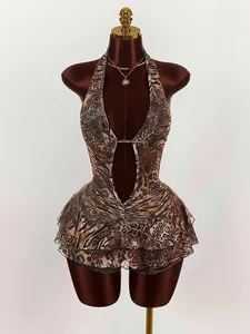 2026 Women's European American Cross-border Explosions Jumpsuit Leopard Print Anti-Wrinkle Micro-type Polyester Spandex China