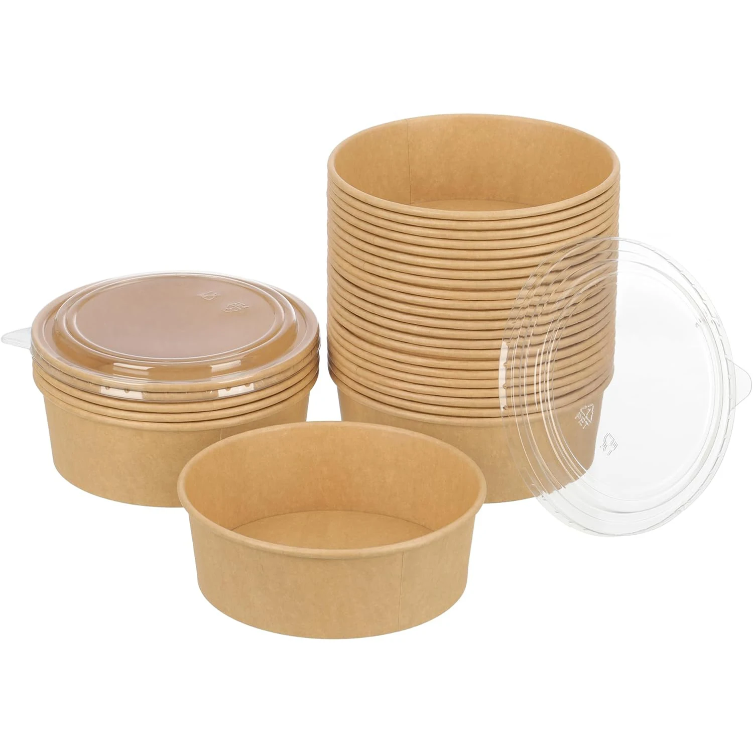 Corrugated Kraft Paper Bowl With Lid Disposable Salad Soup Container Custom Printed Eco Packaging for Hot Food Takeaway
