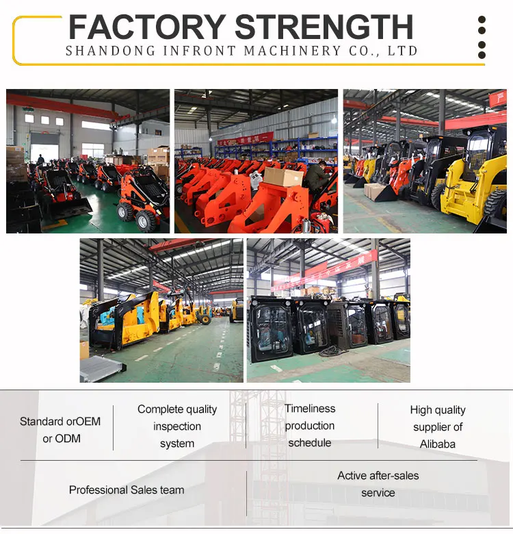 Infront YF380 mini skid steer loader with 4in1 bucket, View mini skid