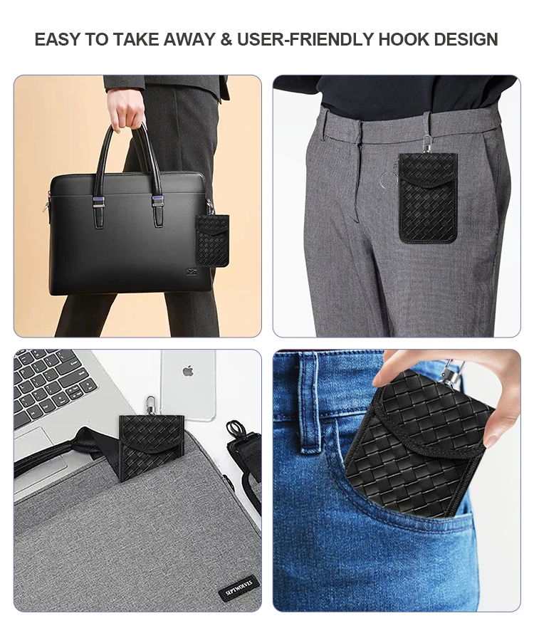 2023 New Style RFID Shielding Pouch for Car Keys RFID  signal Blocker Bag Car Key case Protected Smart Leather Holder
