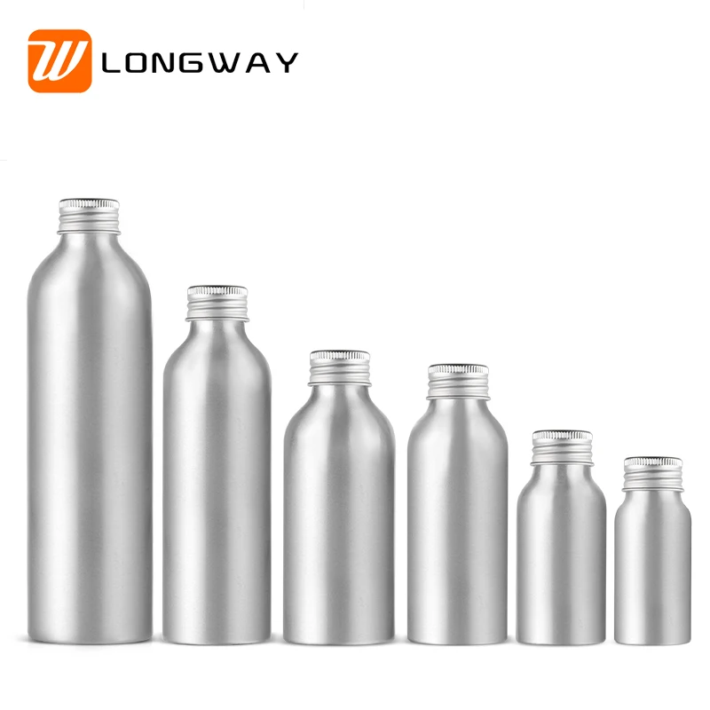 Оптовая продажа косметических контейнеров Longway 30 мл, алюминиевая бутылка с винтовой крышкой для упаковки по уходу за кожей