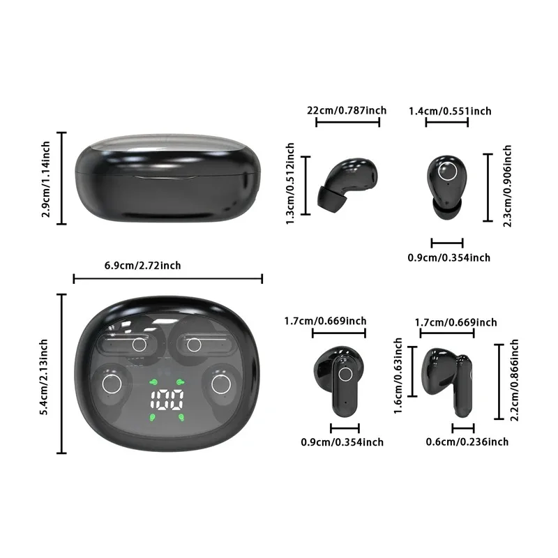 2026 Best Selling V5.4 Headphones with ENC Noise Cancellation 3-5 Hours Battery Life & Low Latency