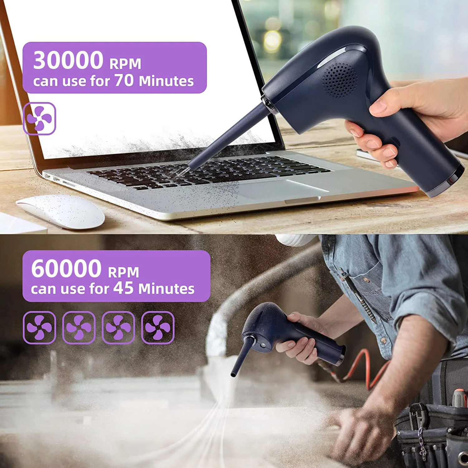 2-скоростной Электрический воздуходувка 60000 об/мин