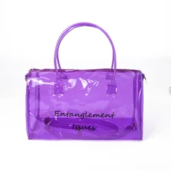 Eco-friendly Custom Print Logo Transparent Clear Waterproof holographic duffle bag womens duffle bag sports Spend a Night Bag