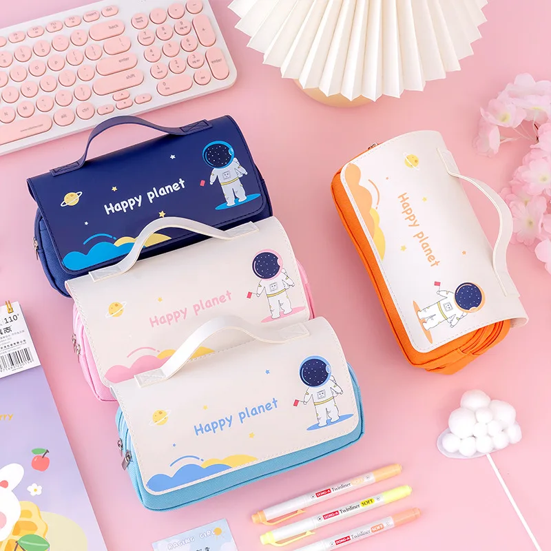 Multifunction High Quality Student Big Capacity School Kids Pouch Box Astronaut Pencil case