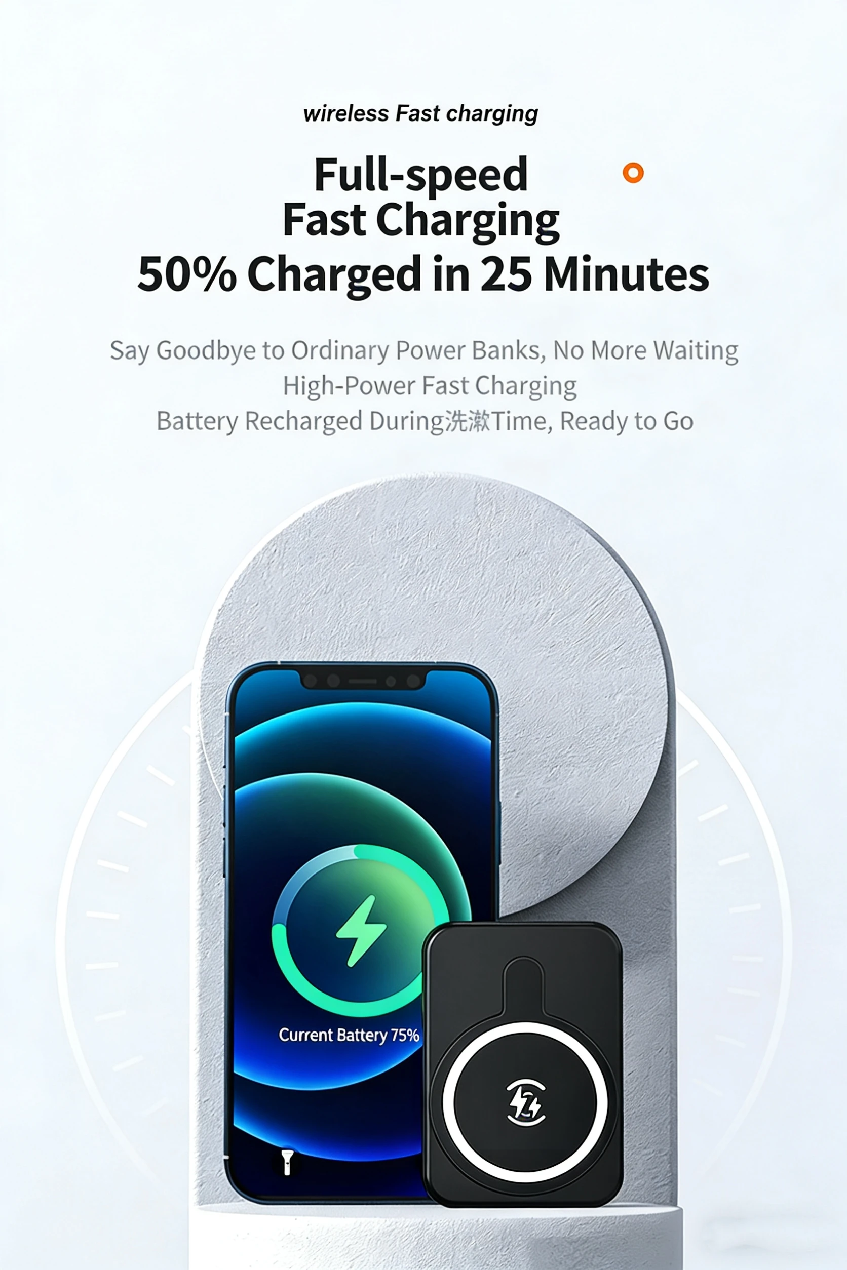 Mini Compact Portable Wireless Magnetic Fast Charging Power Bank with Large Capacity Custom Logo Apple/USB Interfaces preview 6