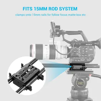 SmallRig Camera Tripod Mounting Baseplate W/15mm Rod Clamp Rail Block for Tripod/Shoulder Support System - 1798 detail image