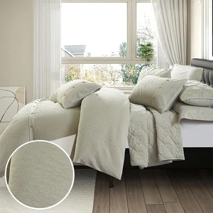 For KOSMOS Customized Luxury 6pcs Bedding Comforter Sets New Solid Home Textiles with Woven Technique Plain Style