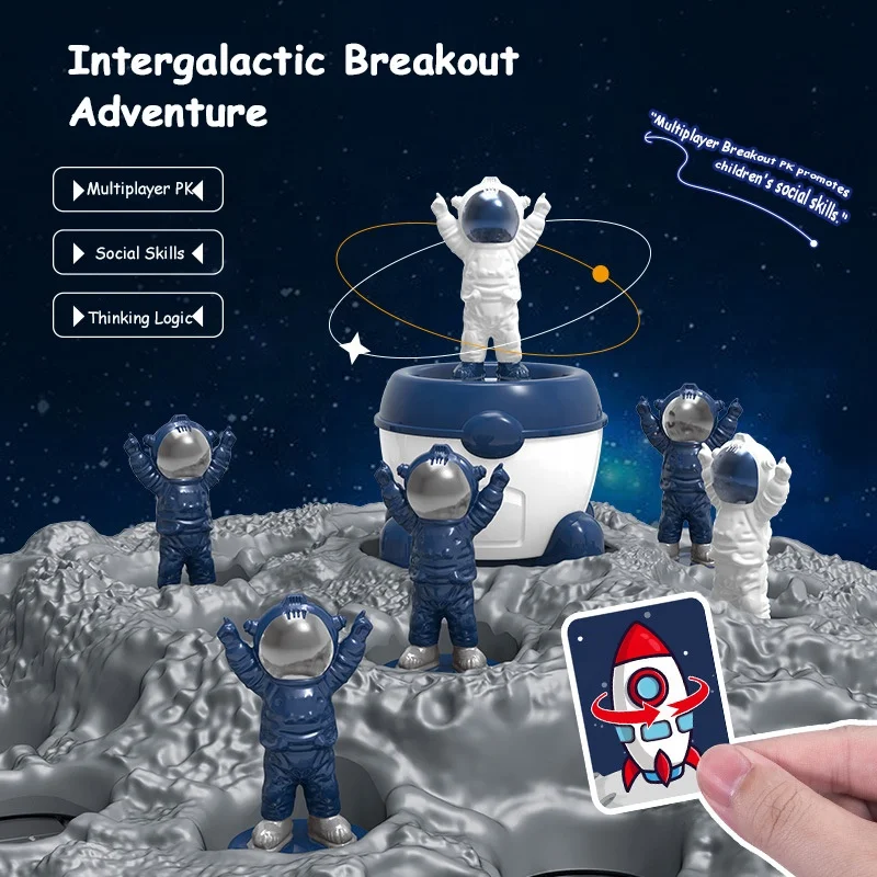 Funny Astronaut Checkers Chess Trap Board Game Toy Competitive Trap Interactive Educational Toys Plastic Table Desktop Game