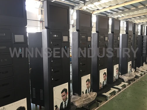 Advertising and Mobile Cell Phone Charging Locker Station With Advertising