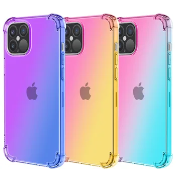 Case For iPhone 13 11 12 Pro Max XR XS X 7 8 6s 6 Plus 5 5s SE 2016/2020,Shockproof Gradient Silicone Soft TPU Ultra Thin Cover
