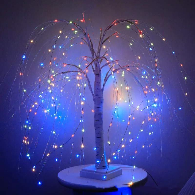 Luci LED A Rami Di Salice 4,3 M Con 144 LED – Vite Illuminata Flessibile Per Natale, Camera Da Letto, Matrimoni, Decorazione Parete – Luce Bianca Calda - 3