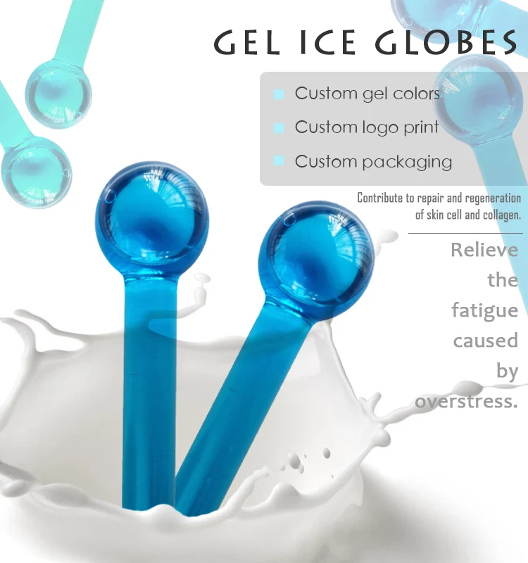 Ice Globes For Facials Safe And Highly Effective Glass Beauty Massager Tools Blue Beads Gel Ice