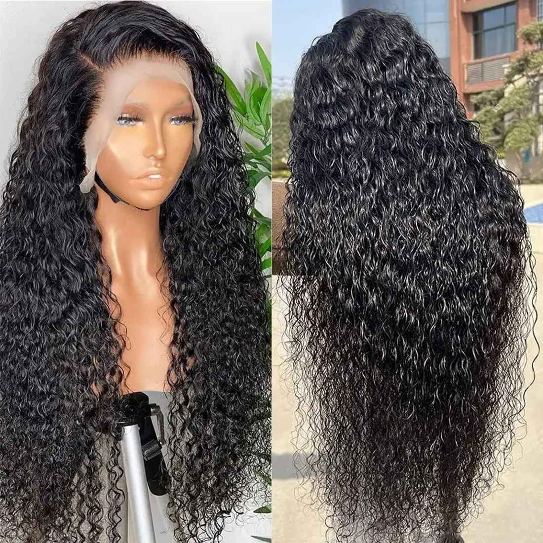 Water Wave Lace Front Human Hair Wigs 13x4 HD Lace Frontal Women 180% Density Wet Wavy_voghion.com