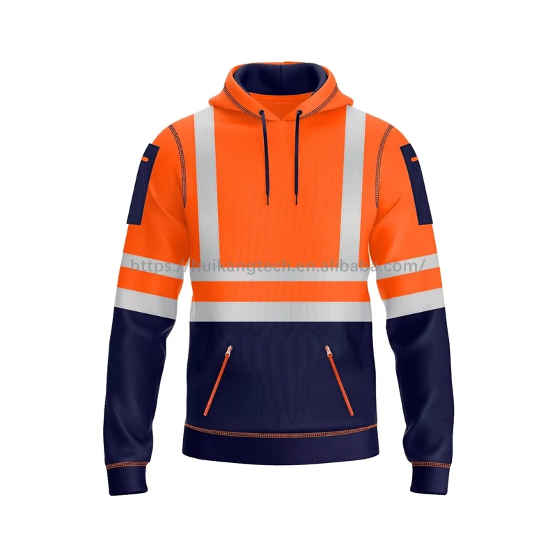 Hi Vis Reflective Safety Hoodies in Yellow and Navy Blue