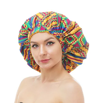 Song May not sell Bigsize African print digital printing women hair beauty sleep silk hat Africa Ankara custom satin bonnets