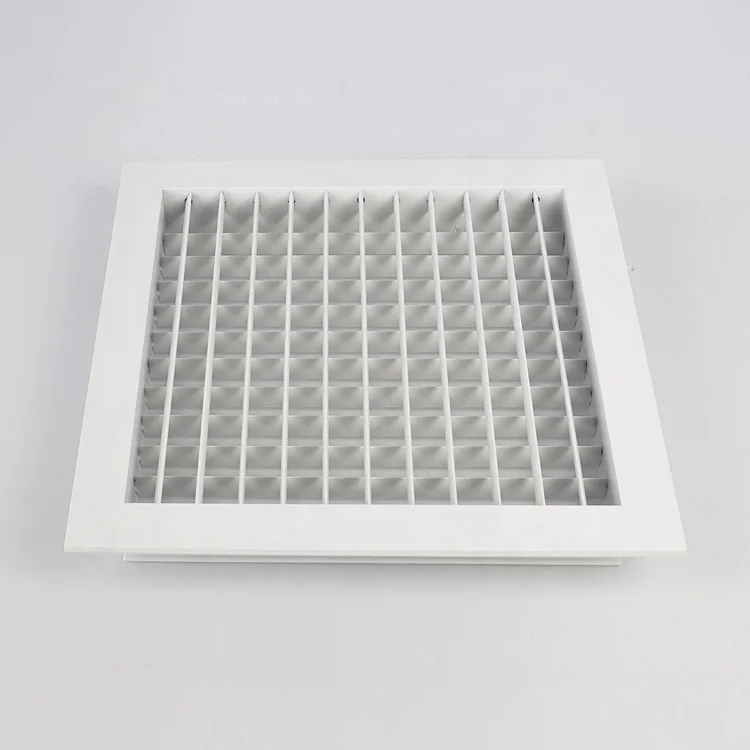 Aluminum Square Decorative Adjustable Blades Double Deflection Grille Wall Register Supply Air Grilles for HVAC with Damper