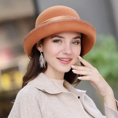 navy blue dress for baby girl Bruno Capelo Men's Winter White Designer Fedora Hat ZA405 main image 0