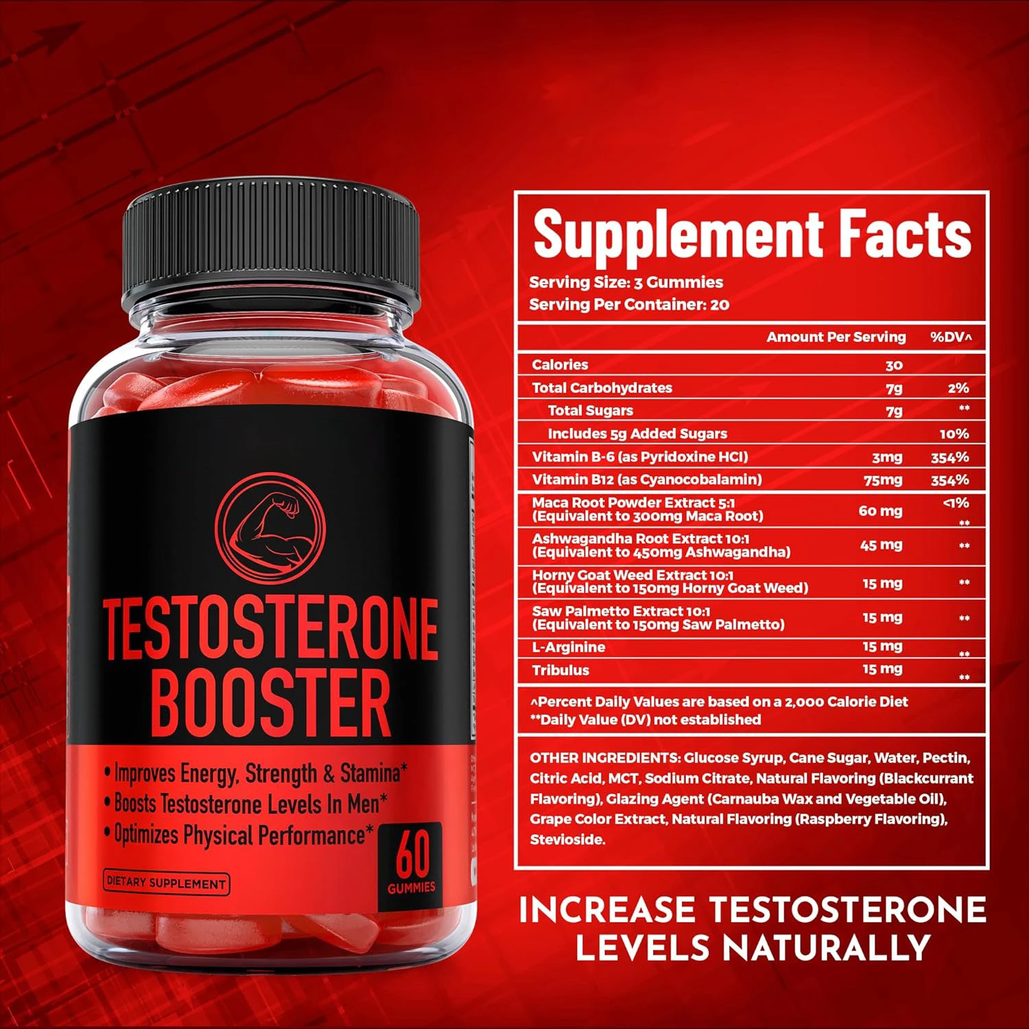 Testosterone Booster For Men Gummies Enhances Strength Stamina