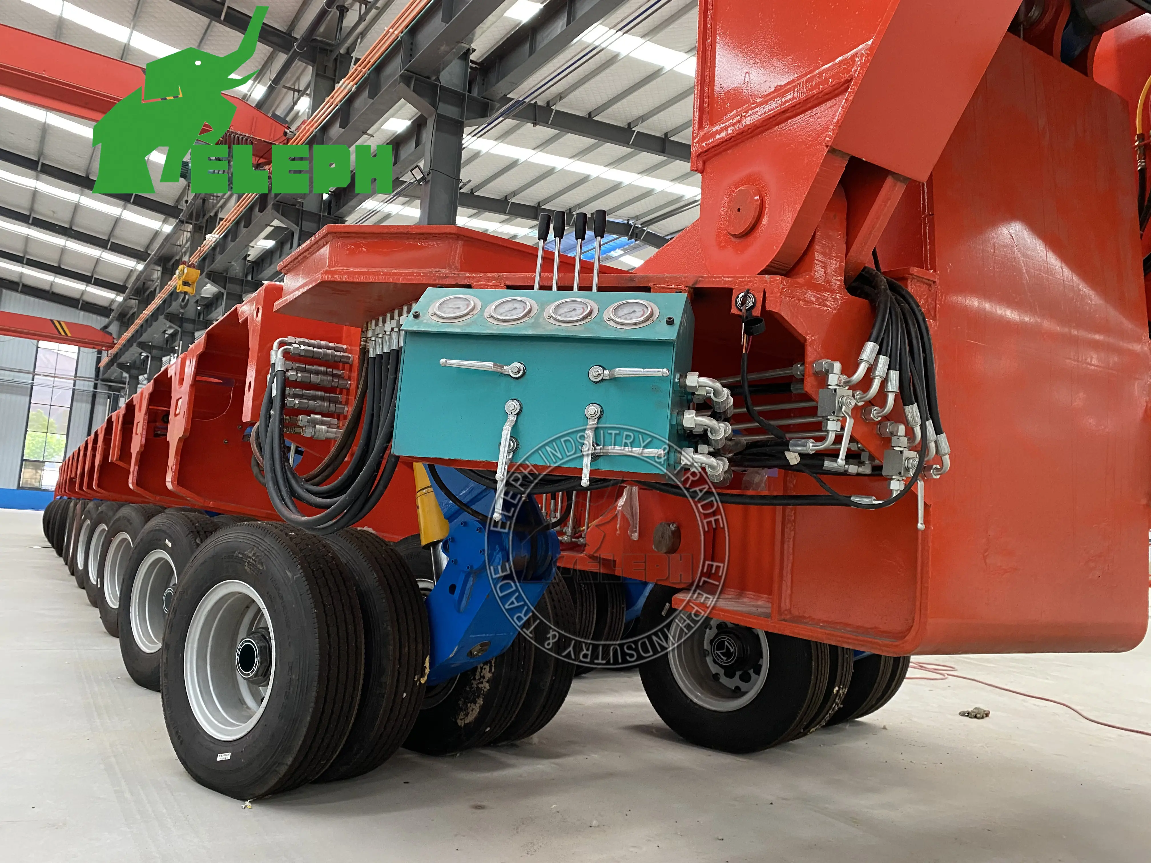 11 Rows 22 Axles Hydraulic 250 Ton Hydraulic Modular Low Bed Semi Trailer for Transformer