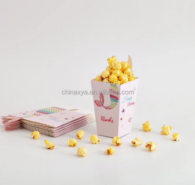 Cheap Paper Popcorn Bags Custom Party Favor Box Popcorn Eco Food Grade Paper Popcorn Box details