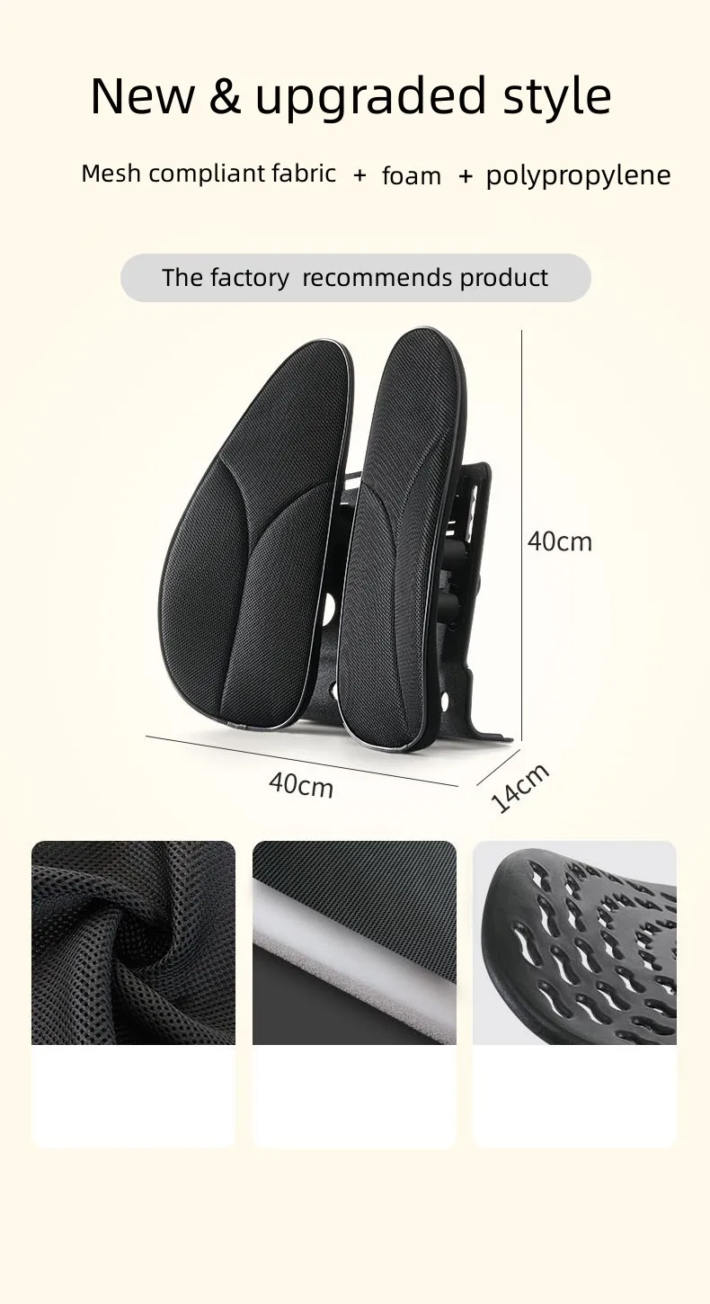 Kangkang  Backrest Cushion Memory Foam Car Seat Waist Support Back Cushion Back Rest Foldable